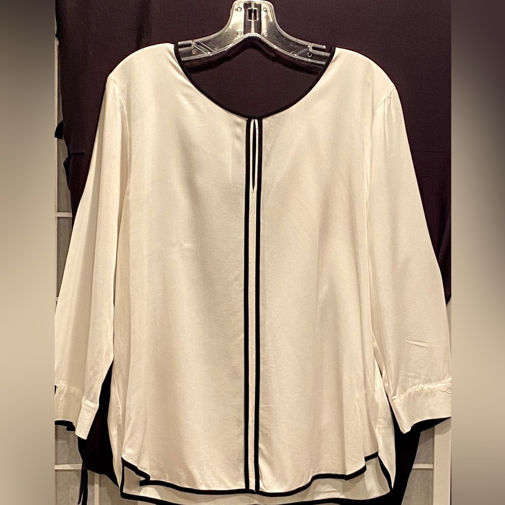 Lavand Off-white with black trimmed top.  NWT.